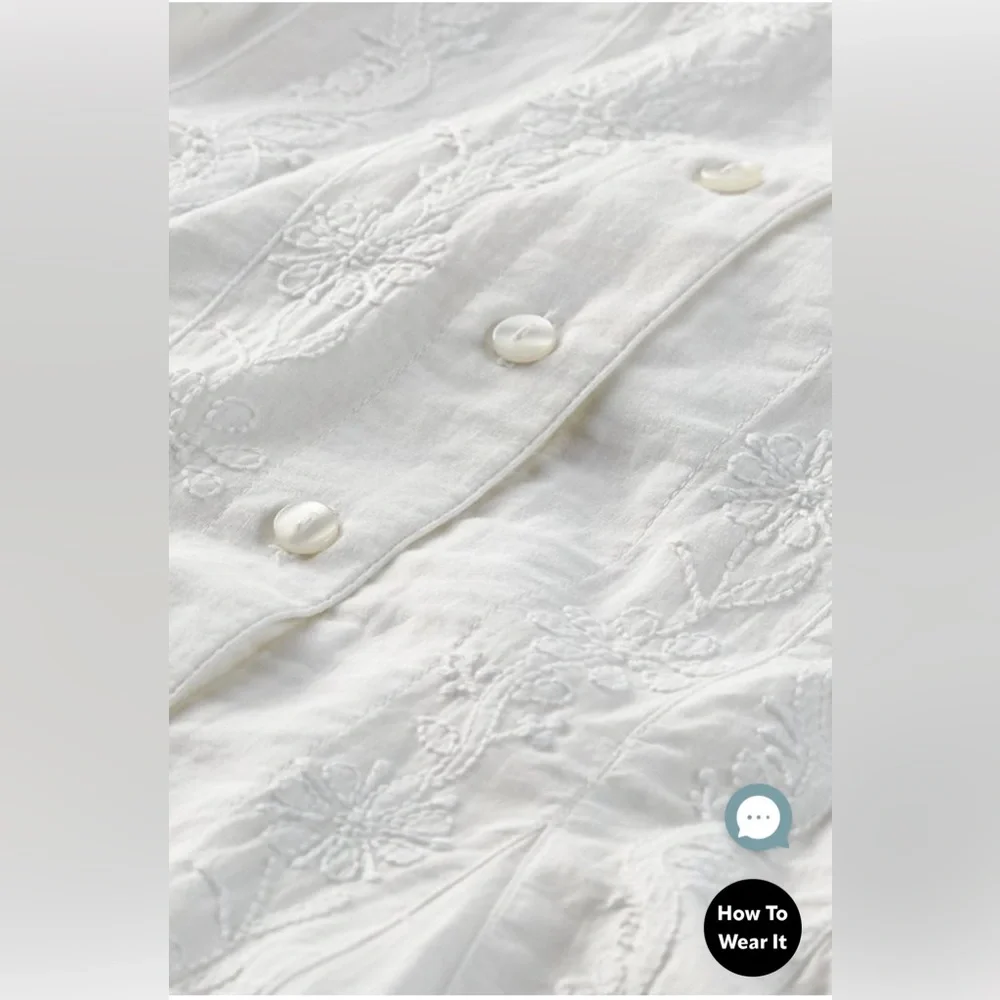 Soft Surroundings White Embroidered Blouse Tunic - Picture 3 of 9